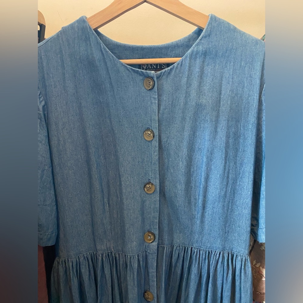 Vintage Denim Button-Down Maxi Dress - Picture 2 of 3